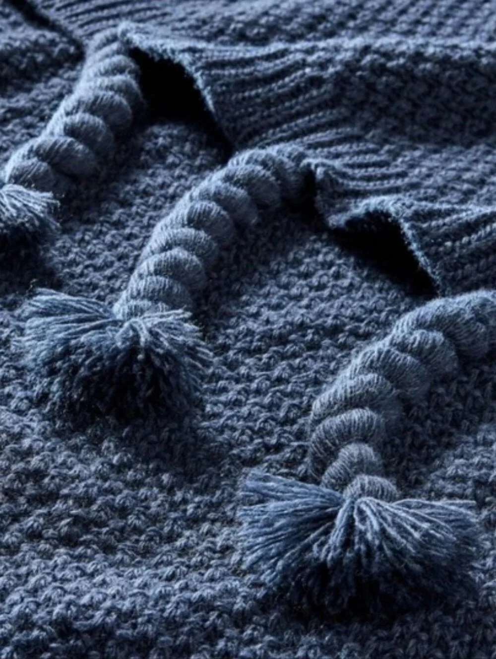 Hearth & Hand With Magnolia Knit Throw Blanket-Blue